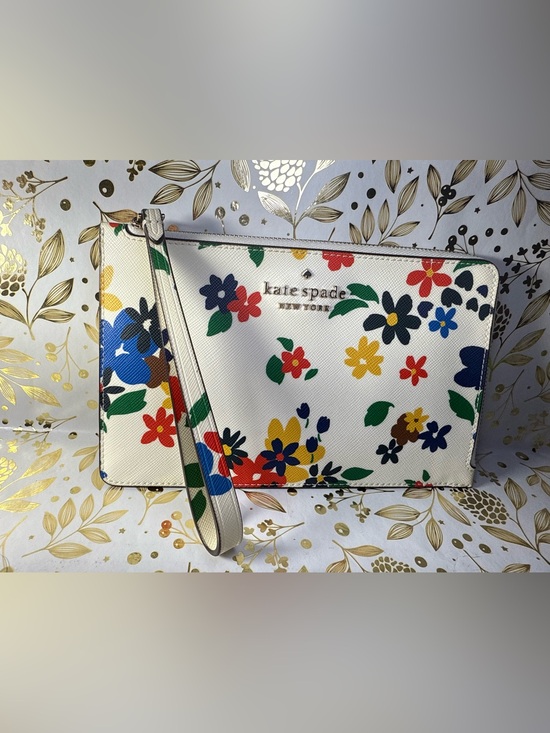 kate spade Handbags - kate spade White Floral Multi-Color Wristlet